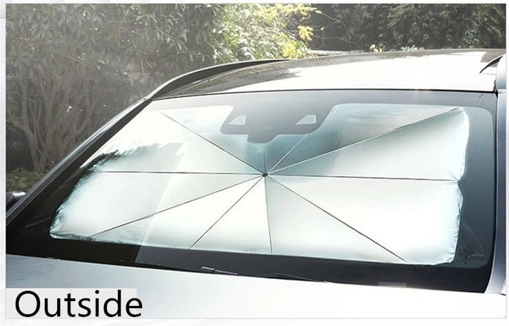 Foldable car windshield sun shade umbrella block UV 4 foldable car windshield sunshade umbrella-outside