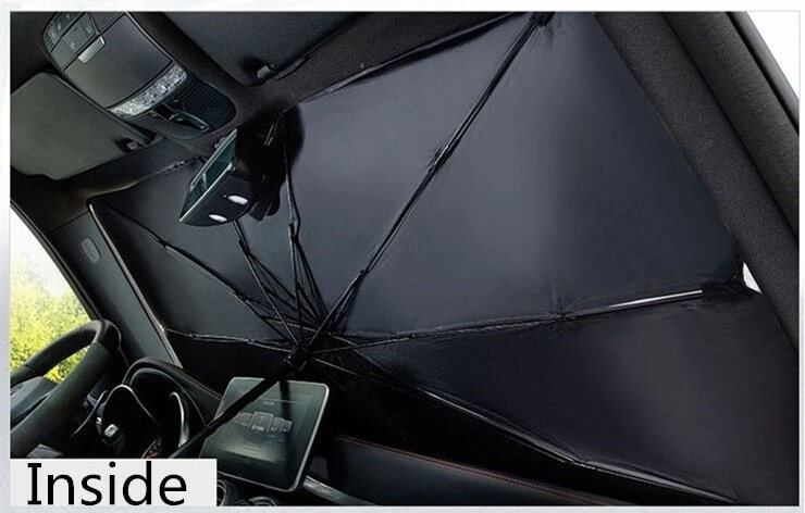 Foldable car windshield sun shade umbrella block UV 3 foldable car windshield sunshade umbrella-inside