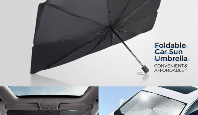 Foldable car windshield sun shade umbrella block UV