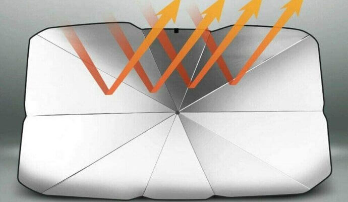 Foldable car windshield sun shade umbrella block UV 2 sun shade foldable car umbrella