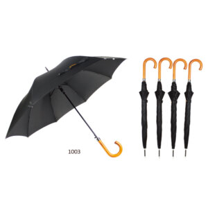 windproof black stick umbrella