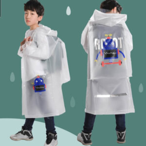 Printed design clear kids raincoat