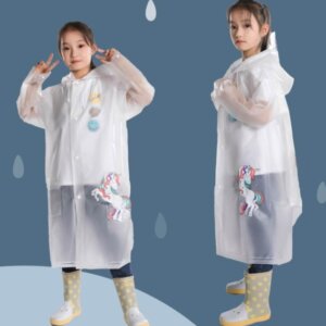 Unicorn design reusable waterproof children raincoat