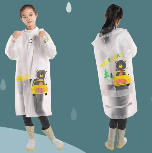 EVA raincoat with bear print