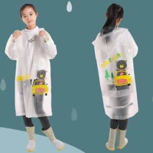 EVA raincoat with bear print
