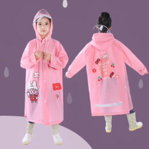 Rabbit print cute waterproof kids raincoat