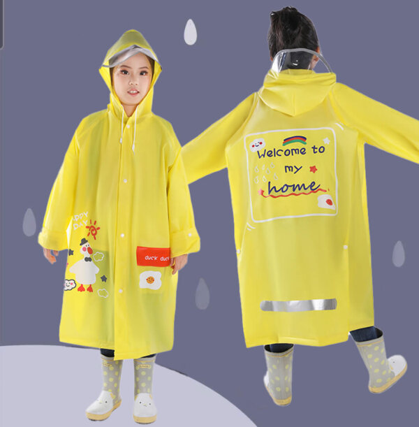 Pupil raincoat with duck prints