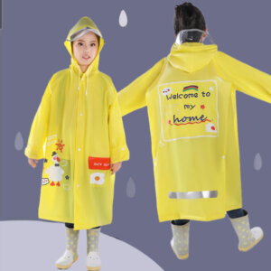 Pupil raincoat with duck prints