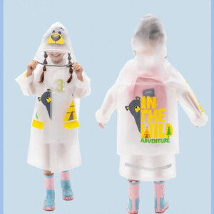 Transparent kids reusable waterproof rain wear