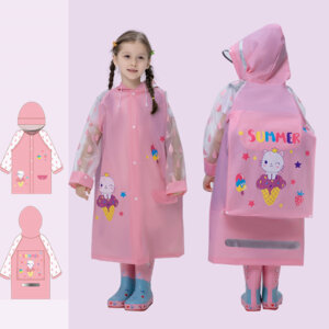 Fashion primary school students kids EVA raincoat