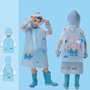 Reusable waterproof EVA pupil raincoat