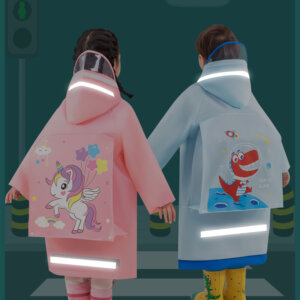 Kids EVA raincoat with reflective strape