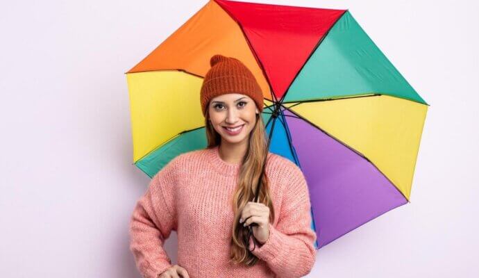 rainbow design compact umbrela
